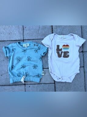 (2) Rabbit +Bear Kids Top & Onesie
